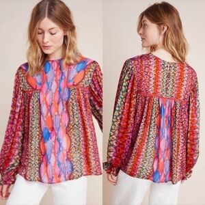 Anthropologie Blank London Miranda Peasant Blouse Multi Color size XS